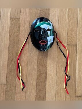 Vintage Wall Mask 1981 Floral Lilly Vandor Japan Pelzman Design Handpainted